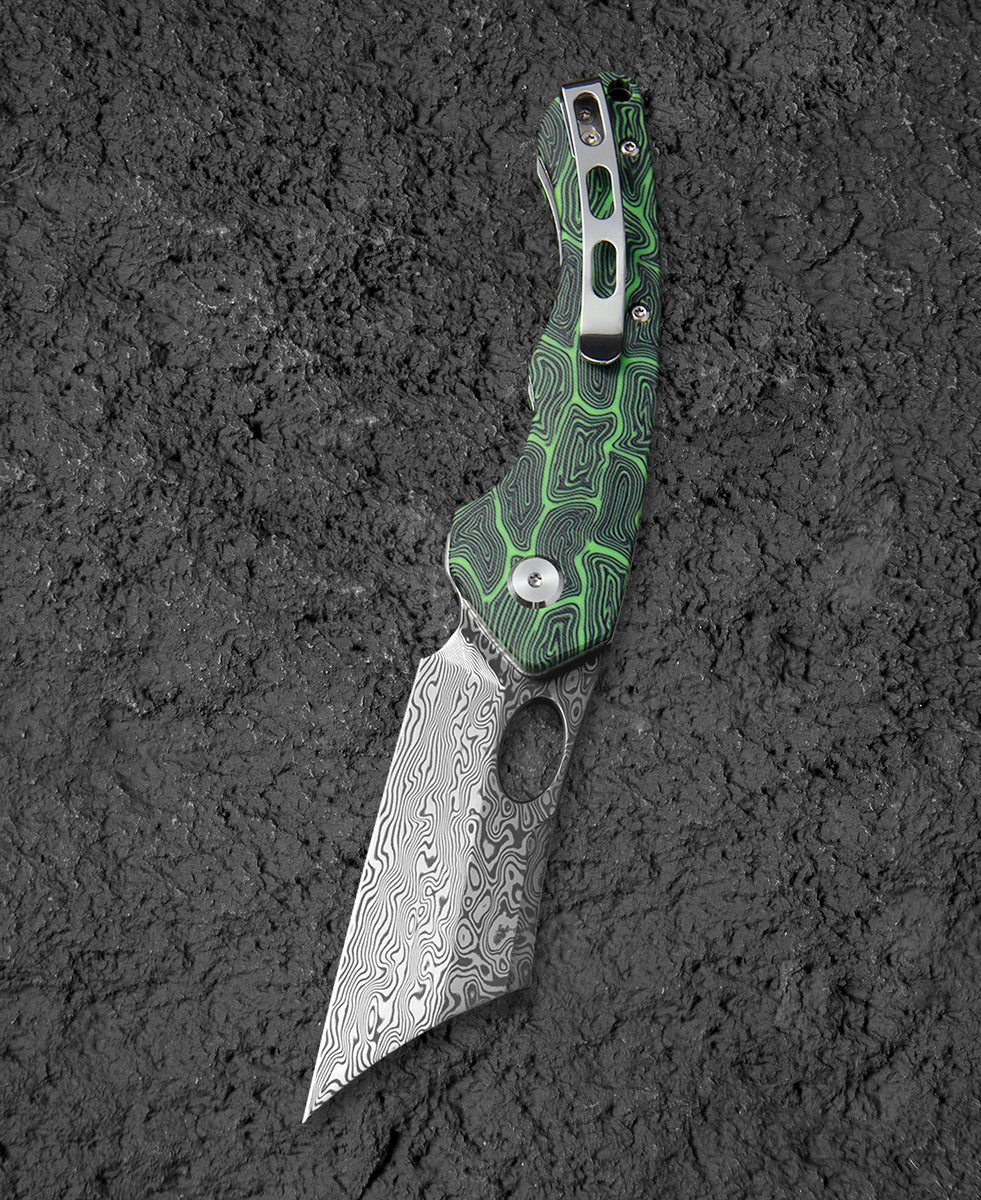 BESTECH SKIRMISH Damascus G10 Handle: 3.23" Damascus Blade BL07C ...