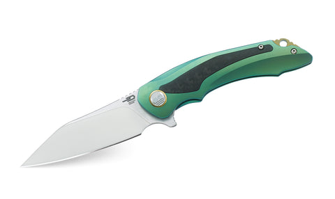 BESTECH PTERODACTYL BT1801B 3.54" CPM-S35VN Blade 6AL4V Titanium with carbon fiber inlayed Handle