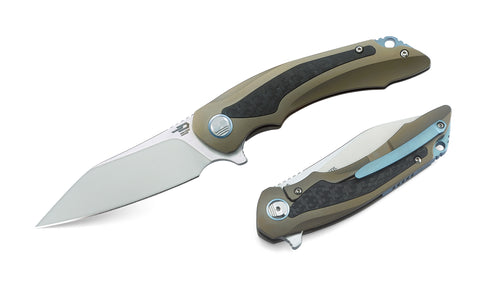 BESTECH PTERODACTYL BT1801C 3.54" CPM-S35VN Blade 6AL4V Titanium with carbon fiber inlayed Handle