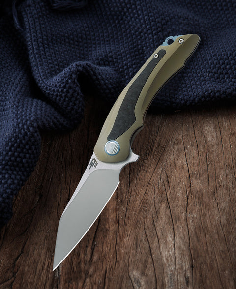 BESTECH PTERODACTYL BT1801C 3.54" CPM-S35VN Blade 6AL4V Titanium with carbon fiber inlayed Handle