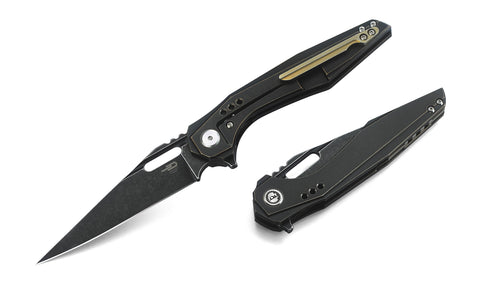 BESTECH MALWARE BT1902B-L Titanium Handle: 3.86" S35VN Blade