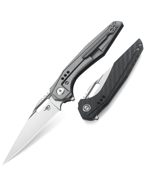 BESTECH MALWARE BT1902C-L Titanium +Carbon Fiber Handle: 3.86" S35VN Blade