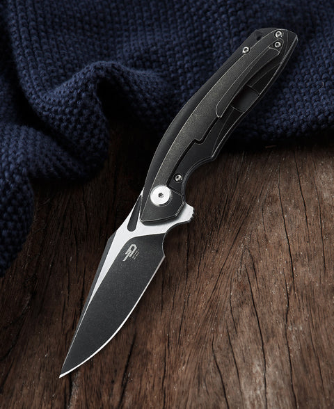 BESTECH GHOST BT1905C-L Carbon Fiber+Titanium Handle: 3.27" S35VN Blade