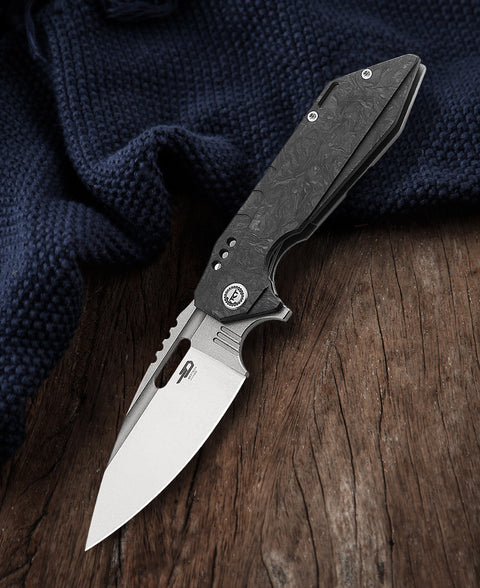 BESTECH SHODAN BT1910C Titanium+Carbon fiber Handle: 3.86" S35VN Blade