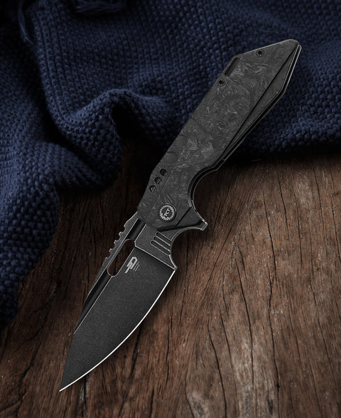 BESTECH SHODAN BT1910D Titanium+Carbon Fiber Handle: 3.86" S35VN Blade