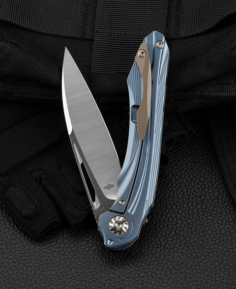 BESTECH WIBRA BT2001B Titanium Handle: 3.43" M390 Blade