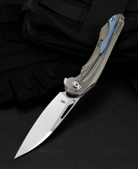 BESTECH WIBRA BT2001D Titanium Handle: 3.43" M390 Blade