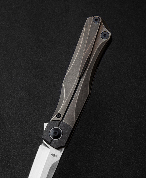 BESTECH THYRA BT2106B Titanium+Carbon Fiber Inlay Handle: 3.56" M390 Blade