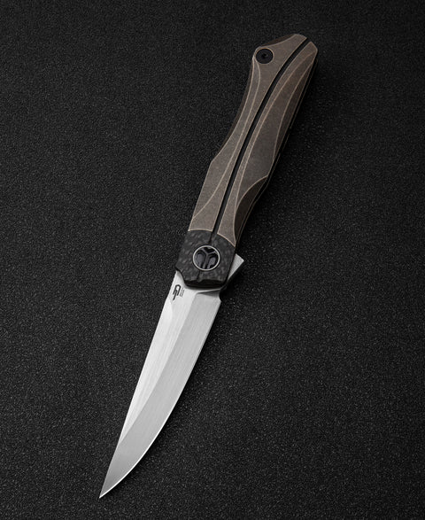 BESTECH THYRA BT2106B Titanium+Carbon Fiber Inlay Handle: 3.56" M390 Blade