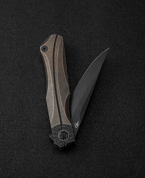 BESTECH THYRA BT2106C Titanium+Carbon Fiber Inlay Handle: 3.56" M390 Blade