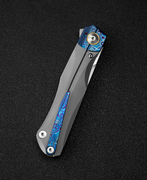 BESTECH THYRA BT2106F Titanium+Timascus Inlay Handle: 3.56" M390 Blade