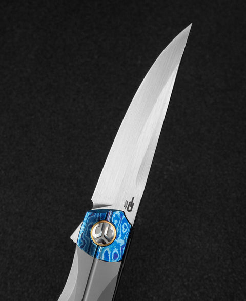 BESTECH THYRA BT2106F Titanium+Timascus Inlay Handle: 3.56" M390 Blade