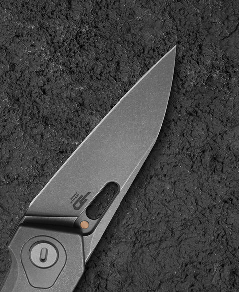 BESTECH VK-VOID BT2305C Black Bead Blast+Stonewash Titanium Handle: 2.85" Black Bead Blast+ Stonewash Elmax Blade