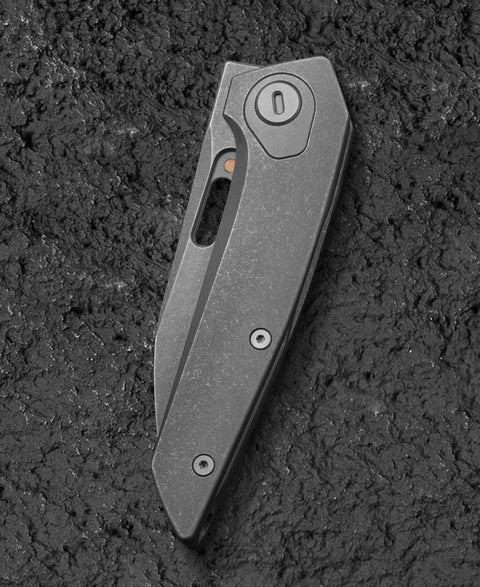 BESTECH VK-VOID BT2305C Black Bead Blast+Stonewash Titanium Handle: 2.85" Black Bead Blast+ Stonewash Elmax Blade