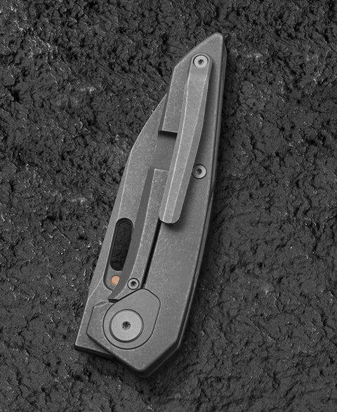 BESTECH VK-VOID BT2305C Black Bead Blast+Stonewash Titanium Handle: 2.85" Black Bead Blast+ Stonewash Elmax Blade