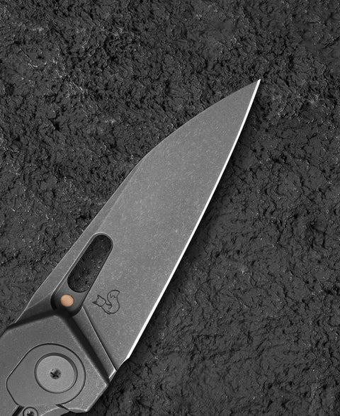 BESTECH VK-VOID BT2305C Black Bead Blast+Stonewash Titanium Handle: 2.85" Black Bead Blast+ Stonewash Elmax Blade