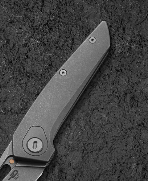 BESTECH VK-VOID BT2305C Black Bead Blast+Stonewash Titanium Handle: 2.85" Black Bead Blast+ Stonewash Elmax Blade