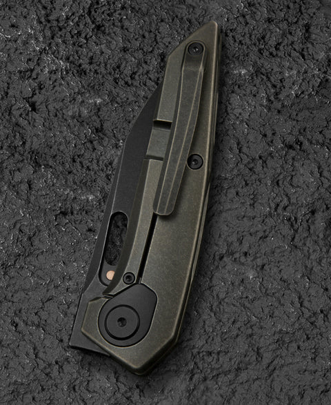 BESTECH VK-VOID BT2305D Black Bronze Stonewash Titanium Handle: 2.85" Black Stonewash Elmax Blade