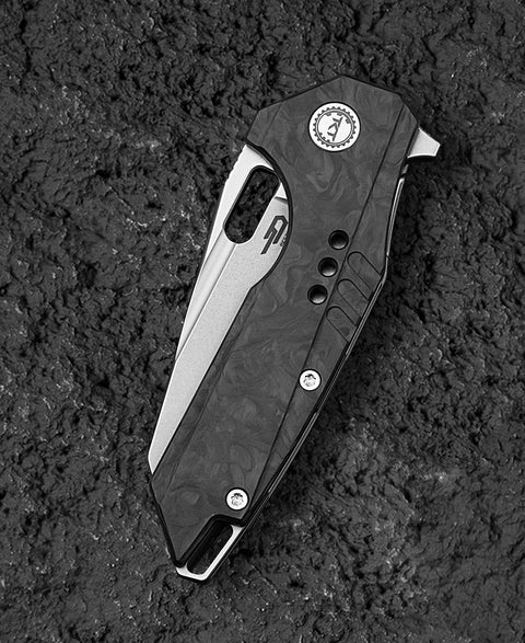 BESTECH NYXIE 3 BT2308C 2.99" S35VN Blade Marble Carbon Fiber Titanium Handle