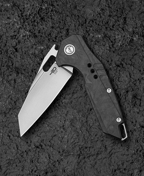 BESTECH NYXIE 3 BT2308C 2.99" S35VN Blade Marble Carbon Fiber Titanium Handle