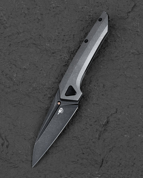 BESTECH VK-NAVI BT2404D Dark Bead Blast Titanium Handle: 3.287" Black Stone Wash M-CUT Blade