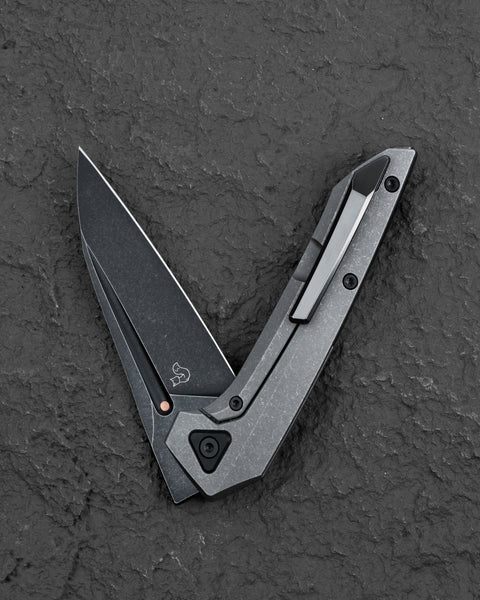 BESTECH VK-NAVI BT2404D Dark Bead Blast Titanium Handle: 3.287" Black Stone Wash M-CUT Blade