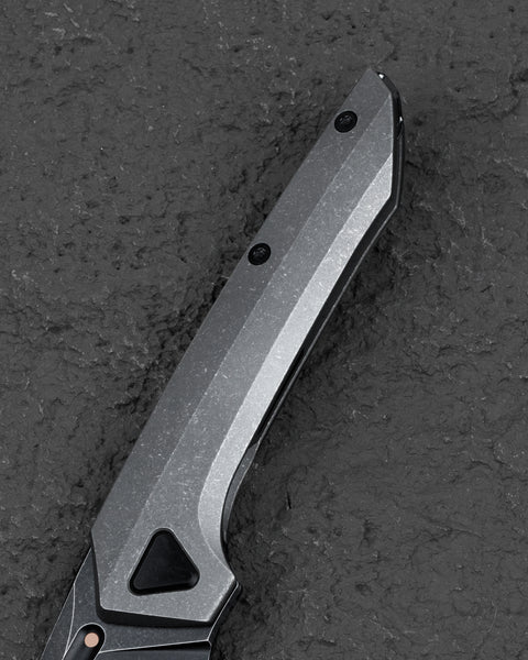 BESTECH VK-NAVI BT2404D Dark Bead Blast Titanium Handle: 3.287" Black Stone Wash M-CUT Blade