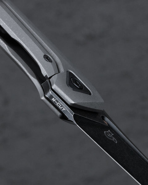 BESTECH VK-NAVI BT2404D Dark Bead Blast Titanium Handle: 3.287" Black Stone Wash M-CUT Blade