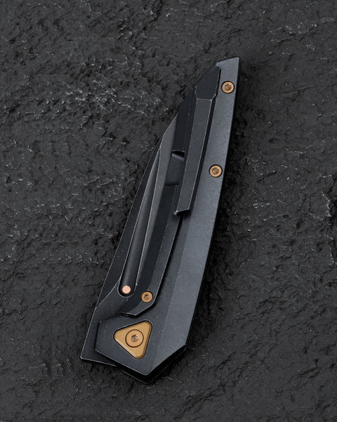 BESTECH VK-NAVI BT2404E Black Titanium Handle: 3.287" Black Stone Wash M-CUT Blade