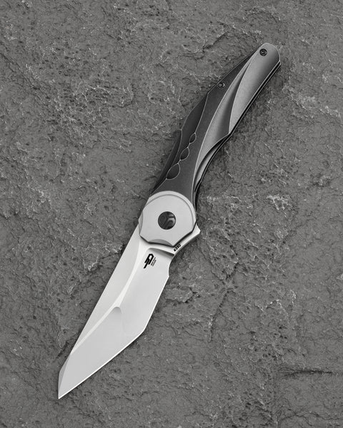 BESTECH EXCENTRIC BT2412A 3.882" M390 Blade Titanium Handle