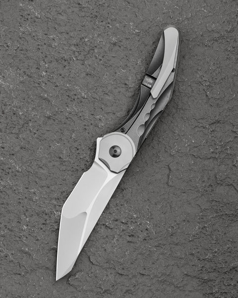 BESTECH EXCENTRIC BT2412A 3.882" M390 Blade Titanium Handle